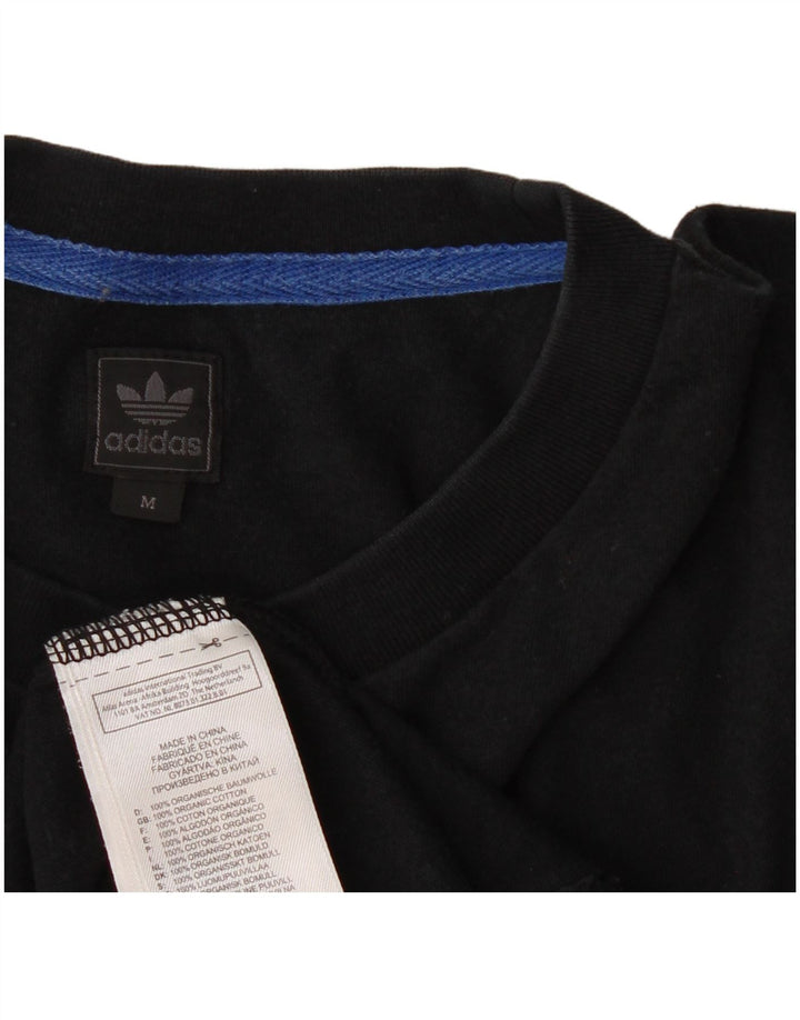 Adidas Мужская футболка с рисунком Топ среднего размера, черный хлопок
