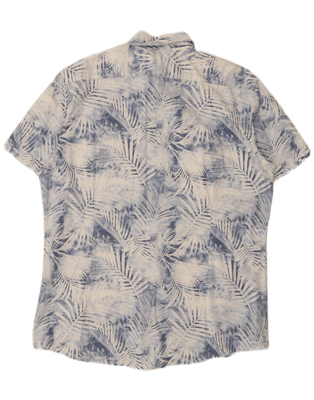 Мужская рубашка Celio с коротким рукавом 2XL, синяя, хлопок с цветочным принтом