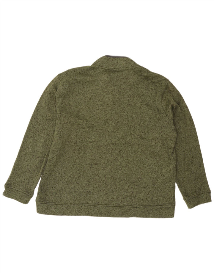 Мужской свитер Eddie Bauer с воротником на пуговицах, 2XL, зеленый полиэстер с крапинками