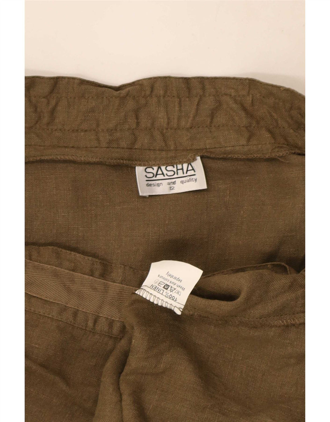 Юбка-карго женская Sasha UK 12 Medium W29, лен цвета хаки