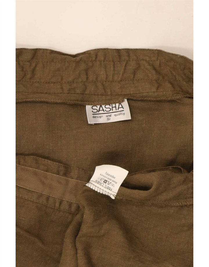 Юбка-карго женская Sasha UK 12 Medium W29, лен цвета хаки