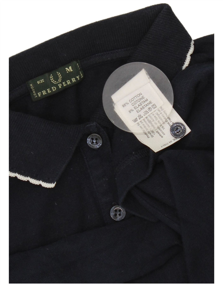 Женская рубашка-поло Fred Perry UK 12, средний темно-синий хлопок