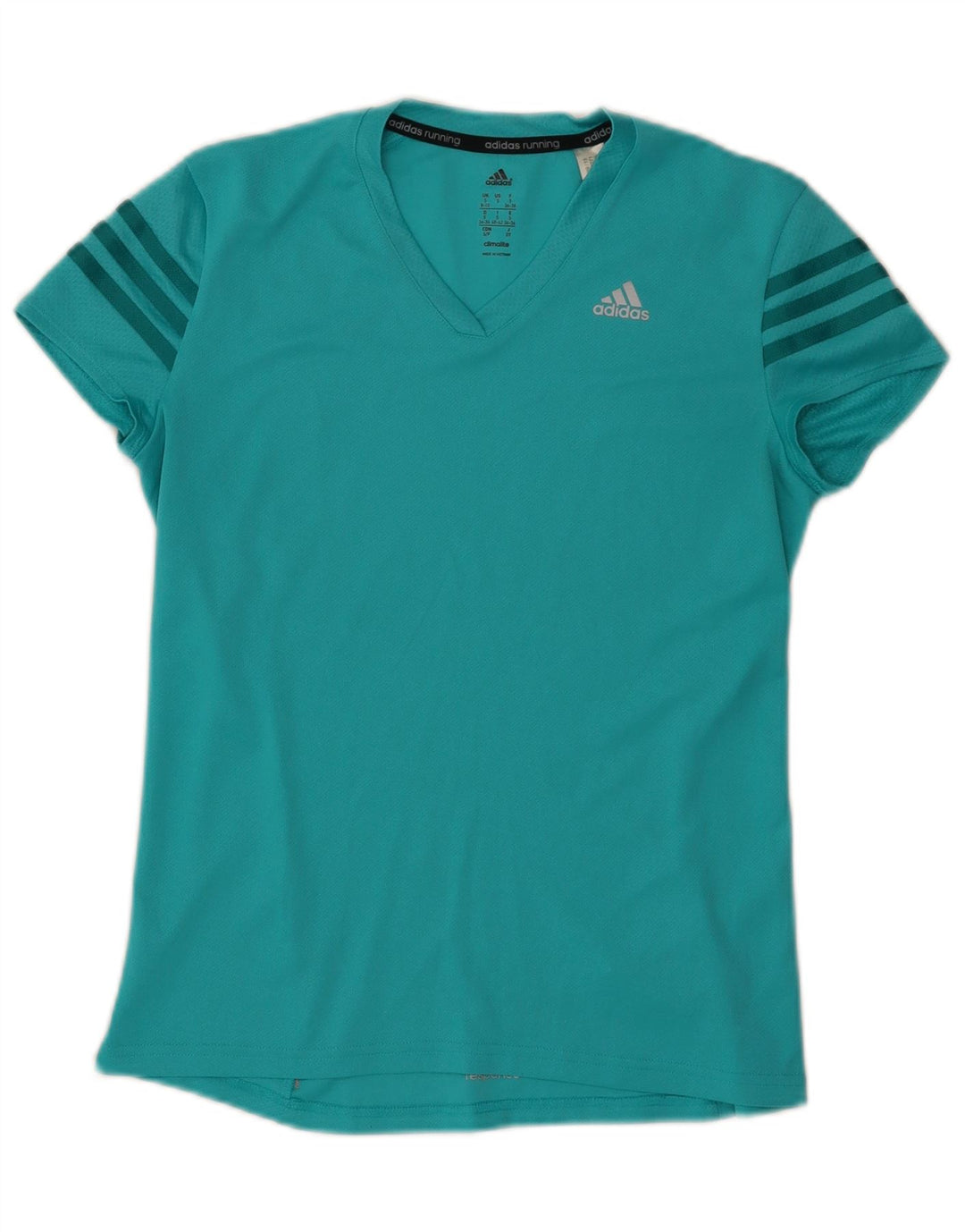 Женская футболка Adidas Climalite Top UK 8/10, маленький бирюзовый полиэстер