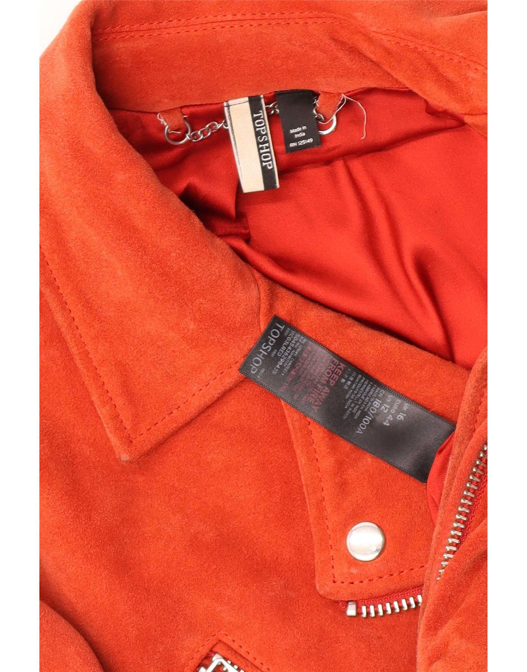 Женская замшевая косуха Topshop UK 16, большая розовая кожаная
