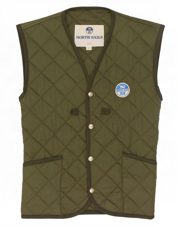 North Sails Mens Quilted Gilet UK 36 Small Green