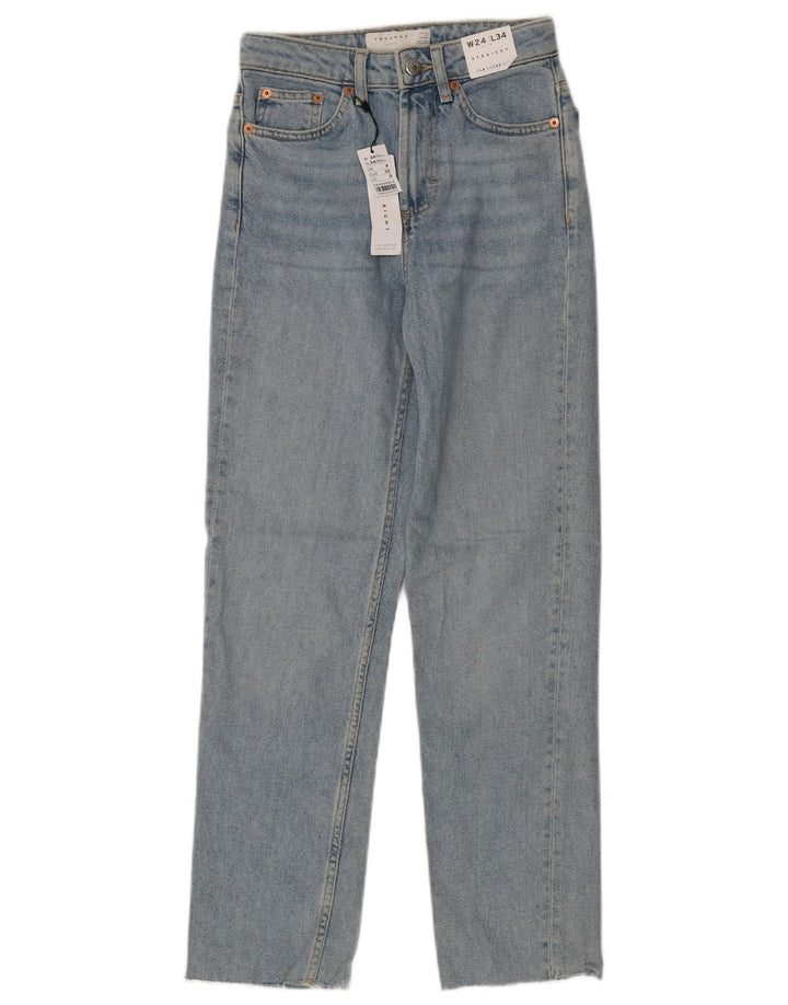 Женские прямые джинсы Topshop W24 L28, синий хлопок