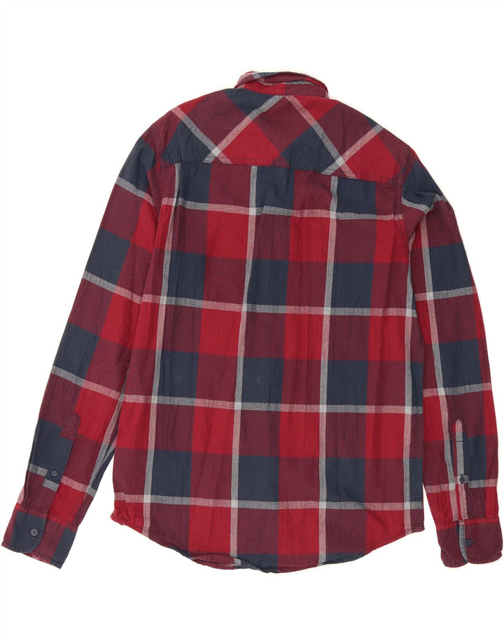 MISTRAL Mens Flannel Shirt Medium Red Check Cotton Vintage Mistral and Second-Hand Mistral from Messina Hembry 