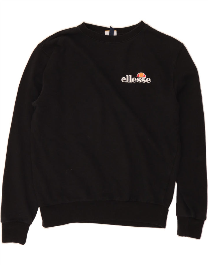 ELLESSE Womens Sweatshirt Jumper UK 14 Large  Black Cotton Vintage Ellesse and Second-Hand Ellesse from Messina Hembry 