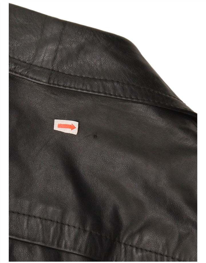 Мужское кожаное пальто VINTAGE IT 48 Medium Black Leather