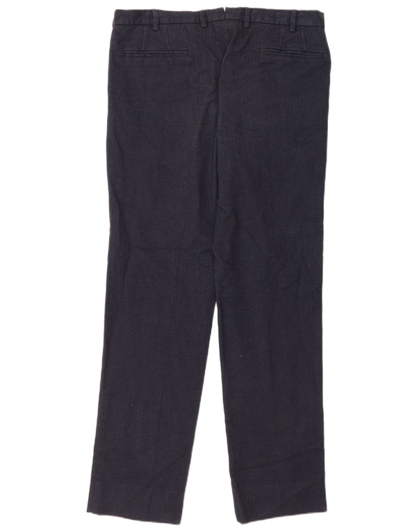 Мужские прямые костюмные брюки Massimo Dutti EU 44, большие W34 L33, темно-синие