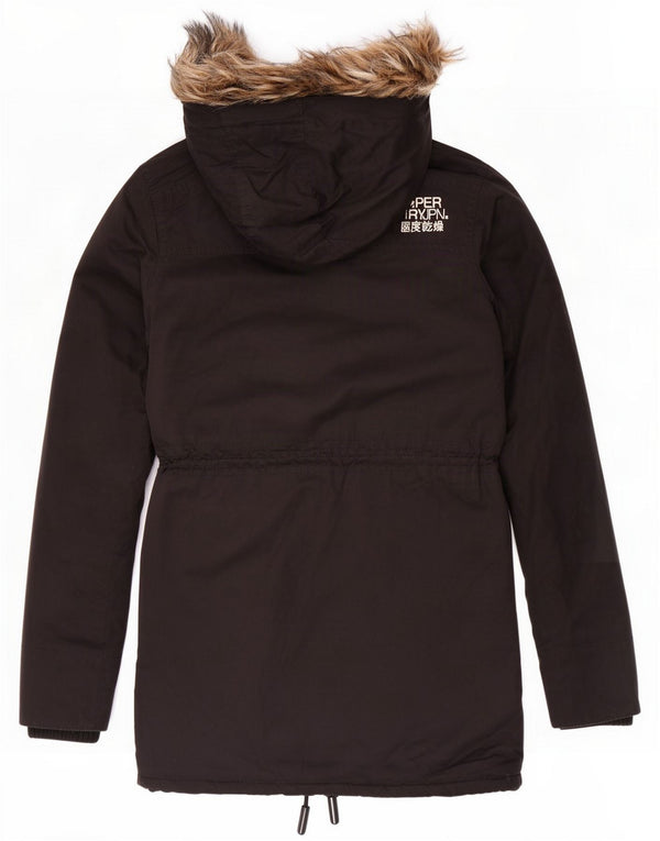 Женская парка с капюшоном Superdry UK 6 XS, черный полиэстер
