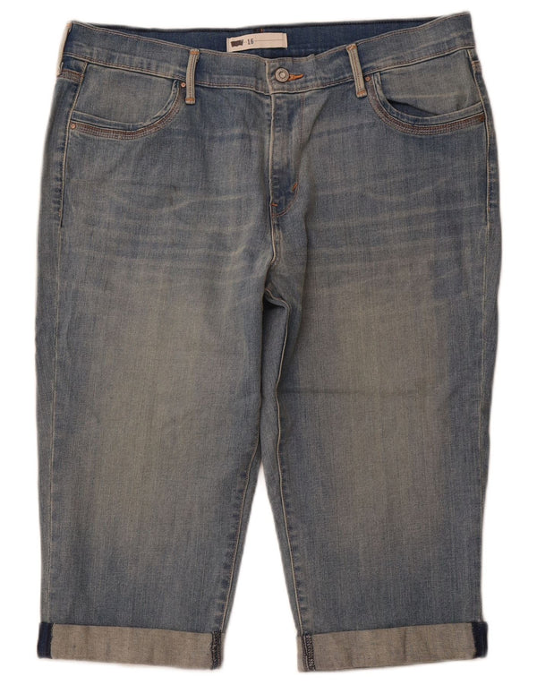 Levi's Womens High Waist Capri Jeans US 16 2XL W33 L18  Blue Cotton