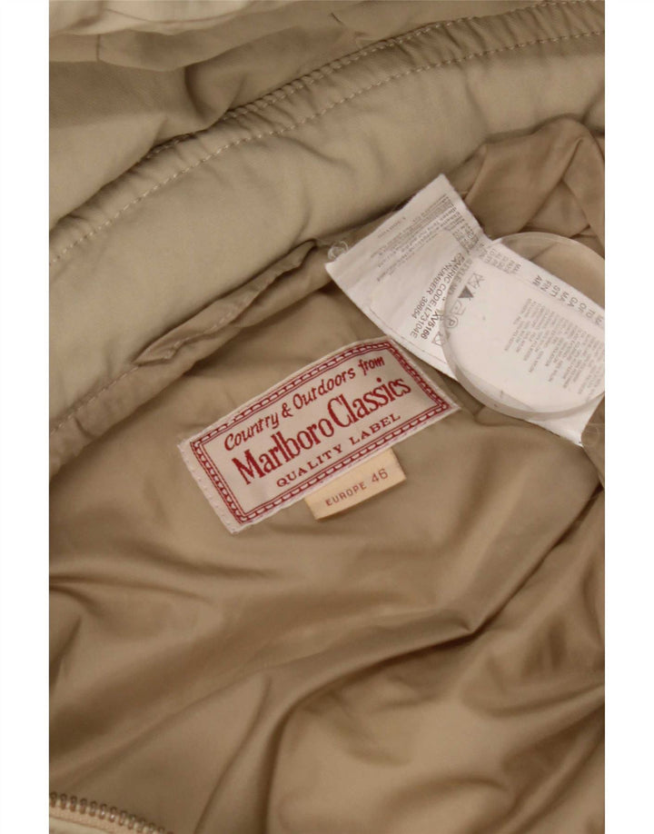 Женская стеганая куртка Marlboro Classics с капюшоном EU 46 XL Бежевый нейлон