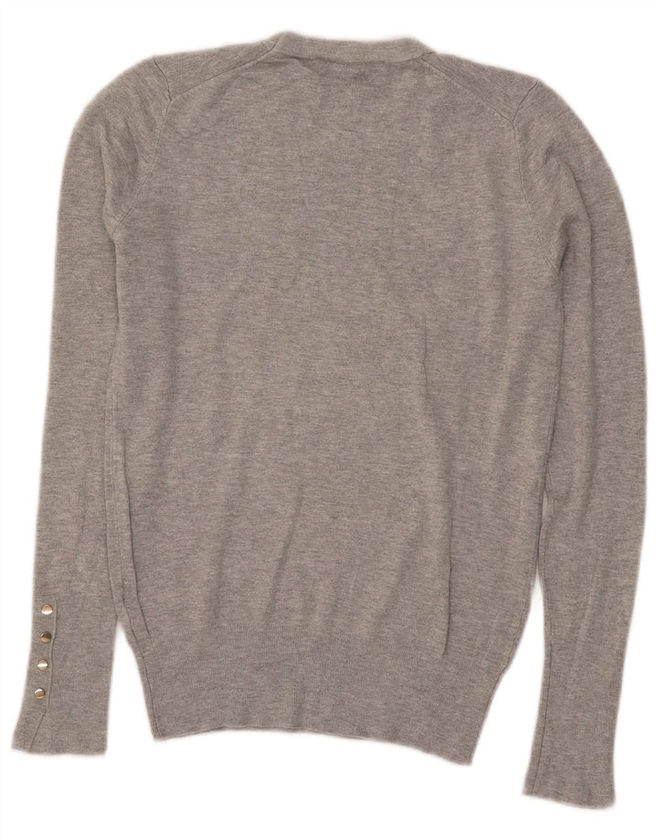 Женский джемпер с круглым вырезом Zara UK 12, средний серый цвет