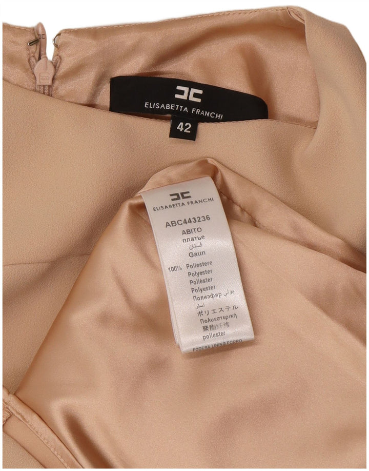 Женское платье прямого кроя Elisabetta Franchi IT 42, средний бежевый, полиэстер, классическое