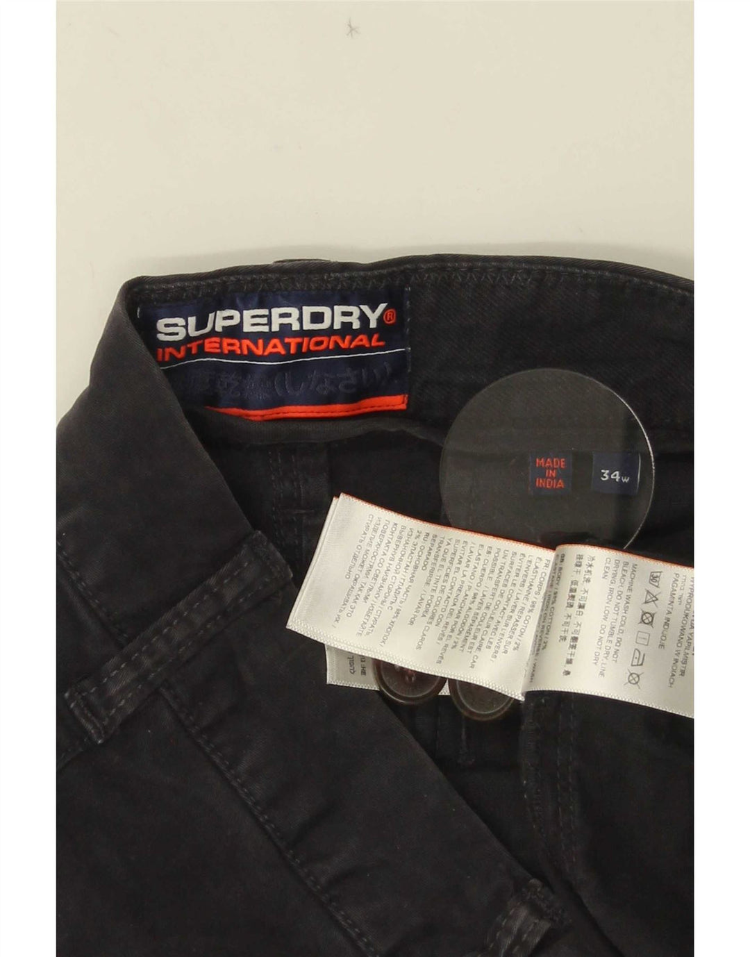 Мужские шорты чинос Superdry W34, большие черные, хлопковые