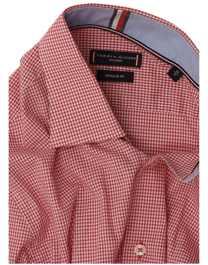 Мужская рубашка обычного кроя Tommy Hilfiger, размер 38 15, средний красный в клетку
