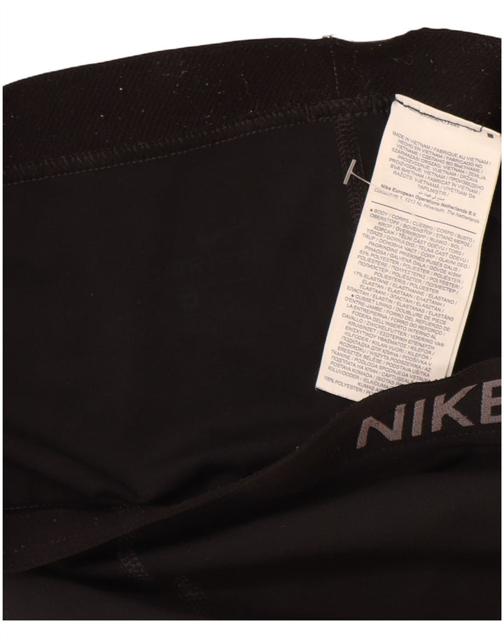 Женские укороченные леггинсы с графическим рисунком Nike UK 8, маленькие черные полиэстер