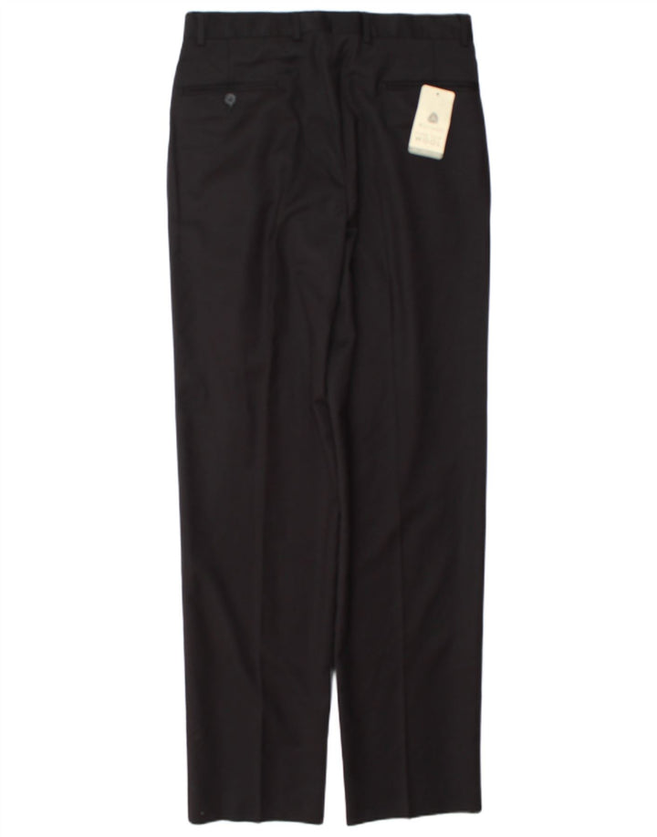 Винтажные мужские костюмные брюки с привязкой IT 48 Medium W32 L34 Черные шерстяные