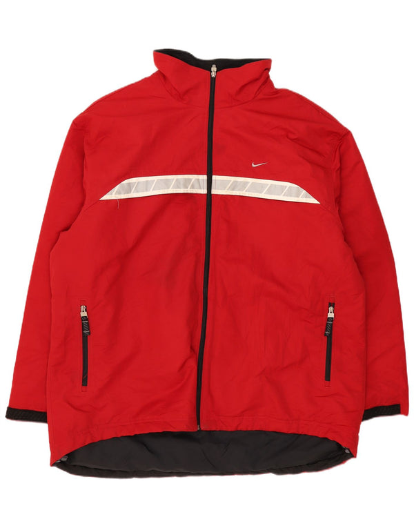 Nike Mens Windbreaker Jacket UK 44 2XL Red Colourblock Polyester