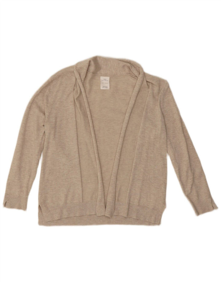 Женский открытый кардиган Zara UK 8, маленький размер, бежевый, вискоза
