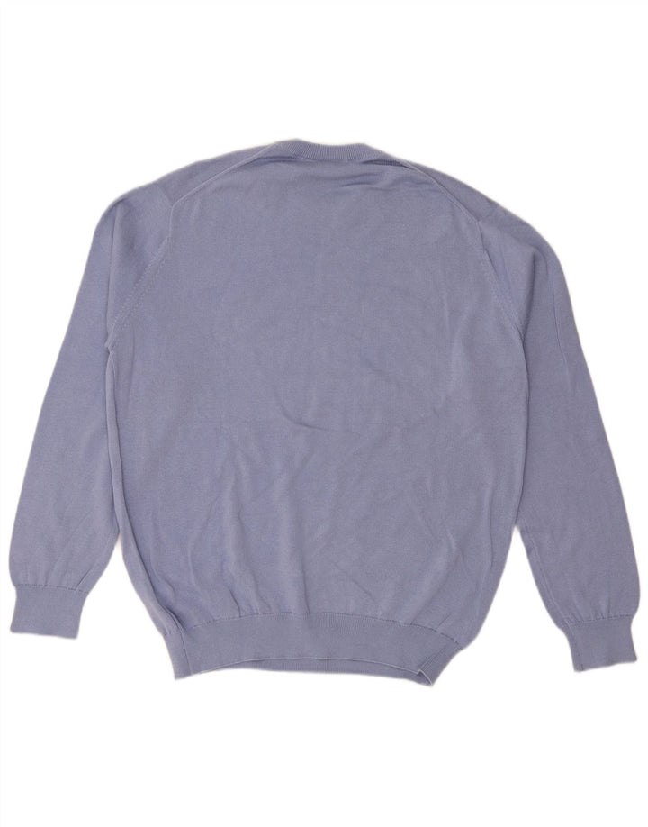 Мужской джемпер с круглым вырезом LACOSTE, размер 5, большой синий хлопок