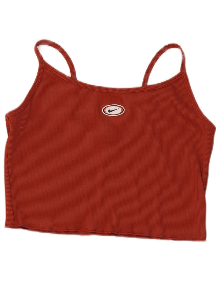 Женский укороченный топ на бретельках NIKE UK 14, большой темно-бордовый полиэстер