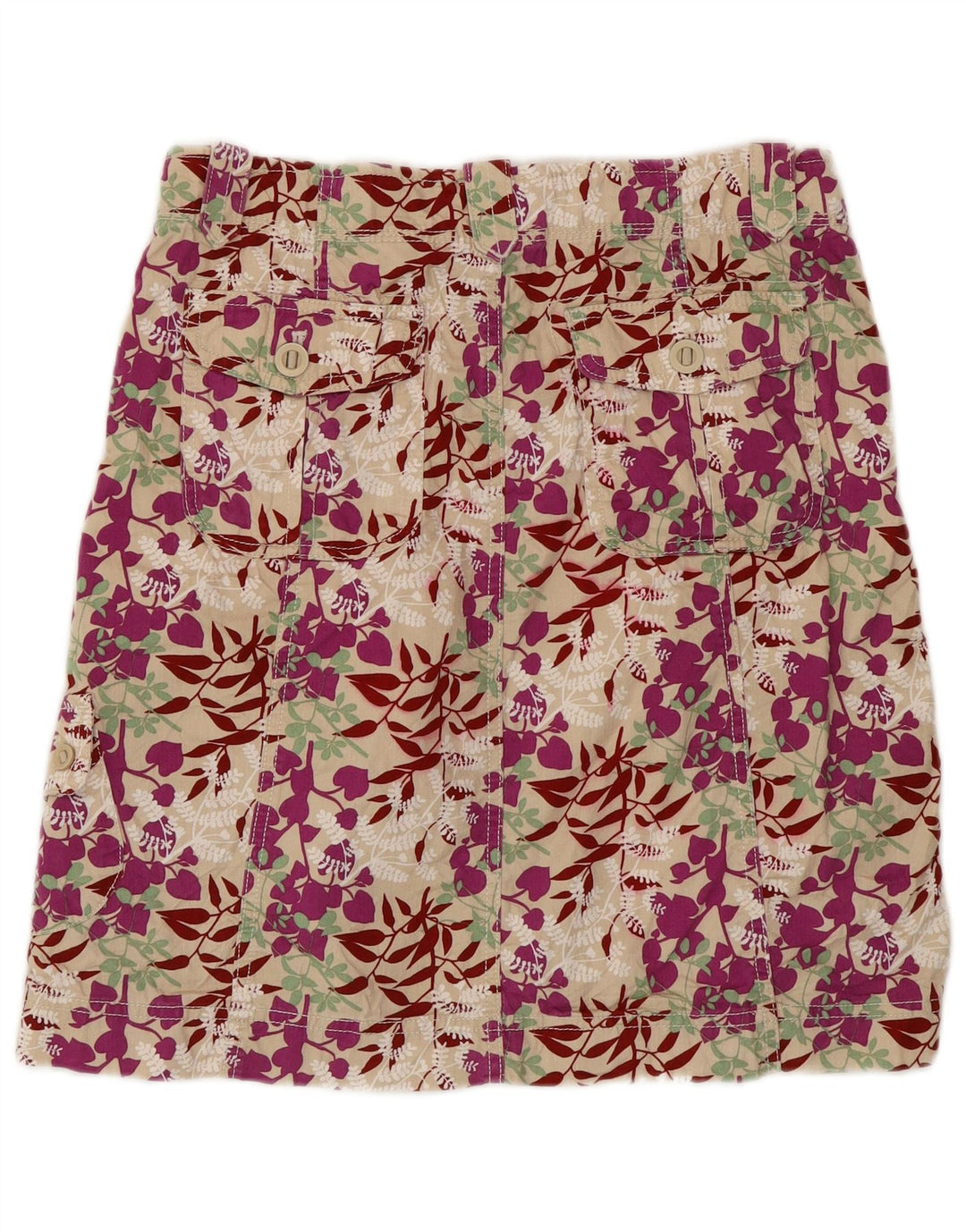 EDDIE BAUER Женская юбка-трапеция US 8 Medium W30 Бежевый хлопок с цветочным принтом