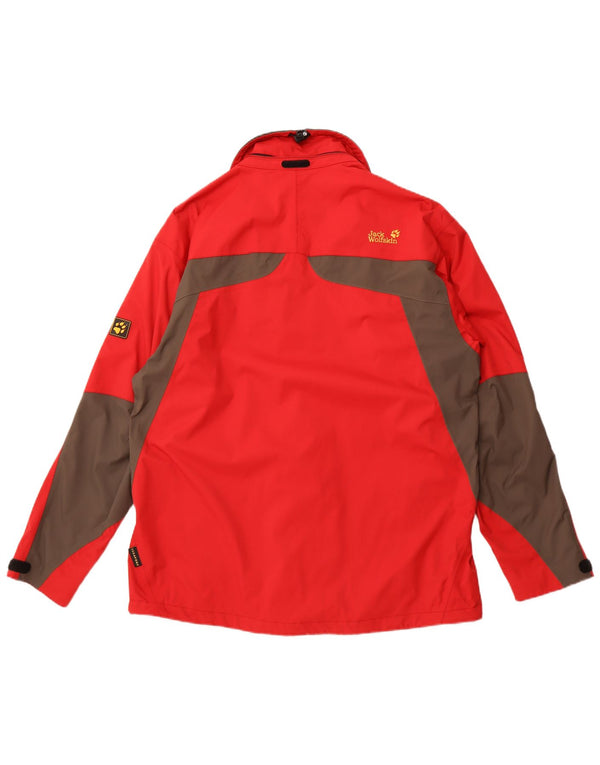 Мужская дождевик JACK WOLFSKIN UK 44/46 XL Красный Полиамид с цветными блоками