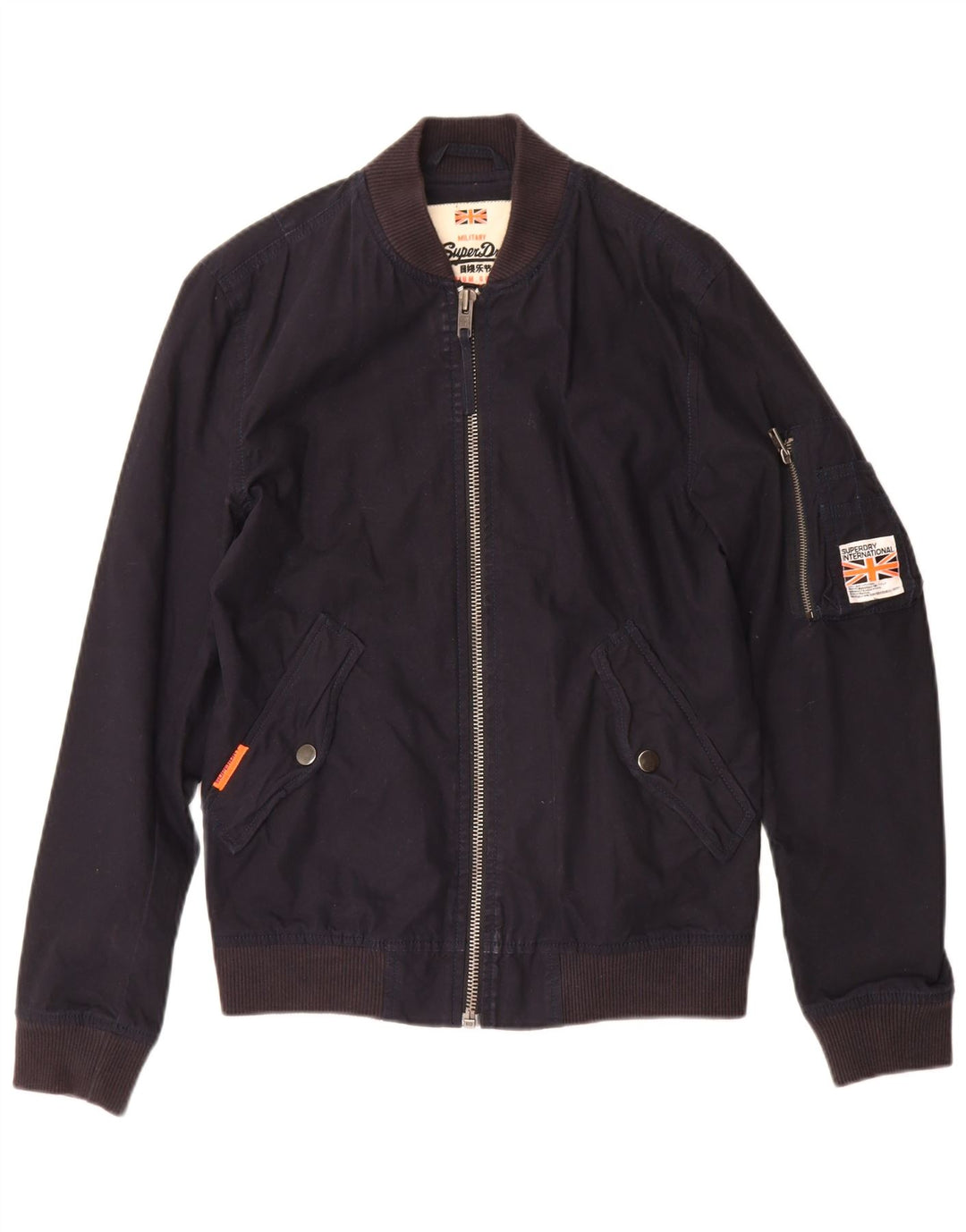 Мужская куртка-бомбер Superdry UK 36, маленькая, темно-синяя