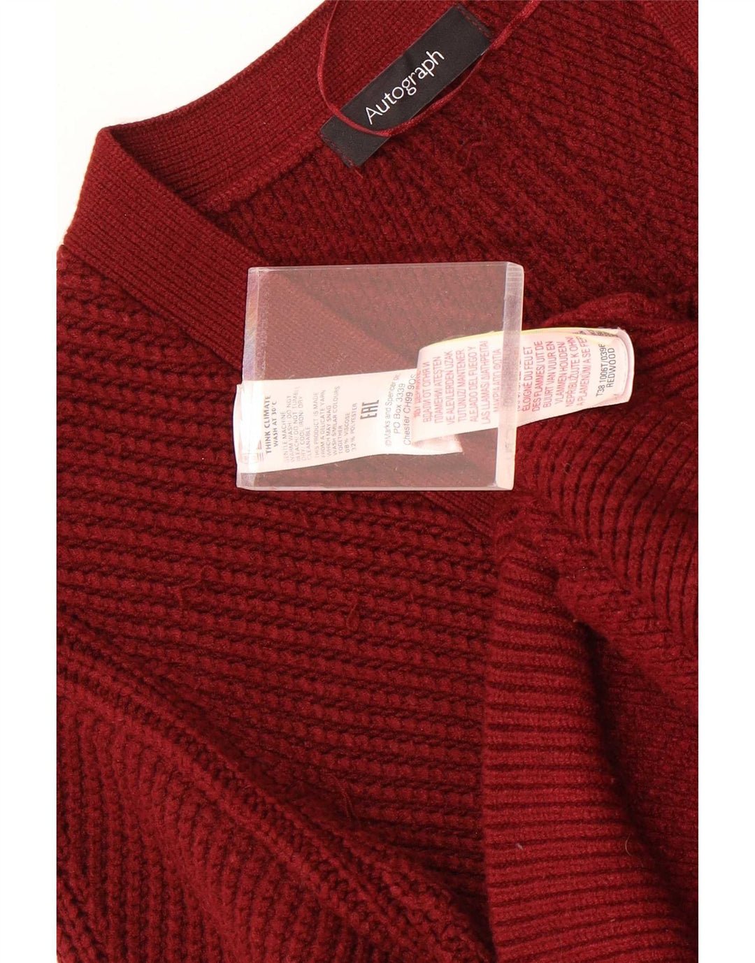 Женский кардиган с автографом Marks & Spencer UK 12, средний красный вискоза