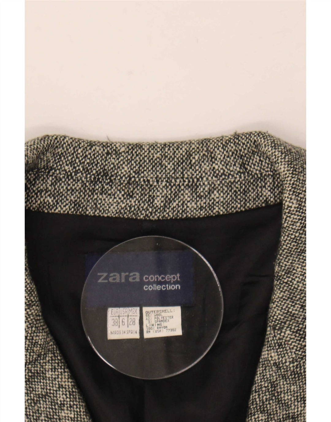 Женское пальто оверсайз Zara EU 38, маленькое серое, шерстяное