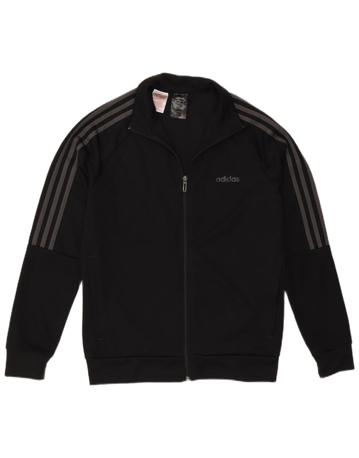 Спортивный костюм Adidas Climalite для мальчиков, верхняя куртка 13-14 лет, черный полиэстер