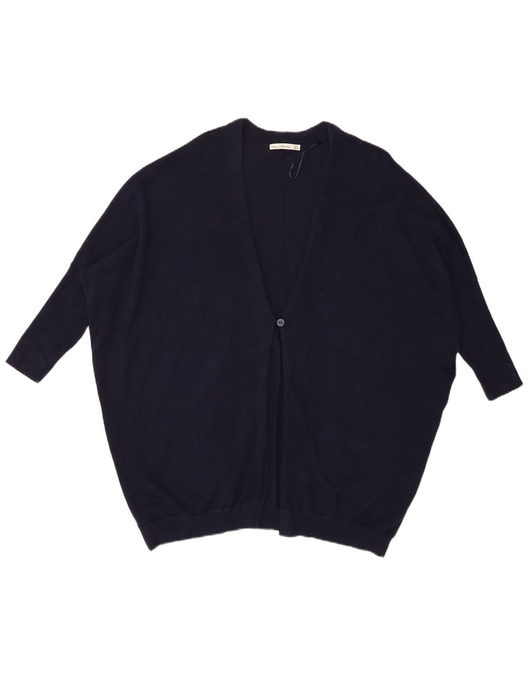 Женский свободный кардиган с рукавом 3/4 Zara UK 14, средний темно-синий
