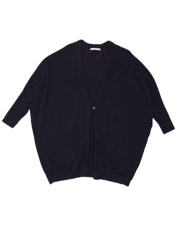 Женский свободный кардиган с рукавом 3/4 Zara UK 14, средний темно-синий