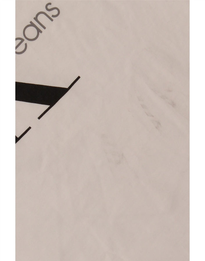 CALVIN KLEIN JEANS Мужская футболка с рисунком, маленький белый хлопок