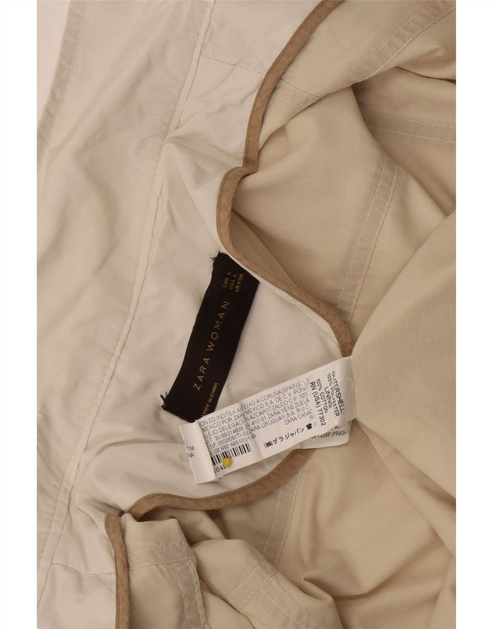 Женская куртка Zara UK 14, большой размер, белый полиэстер