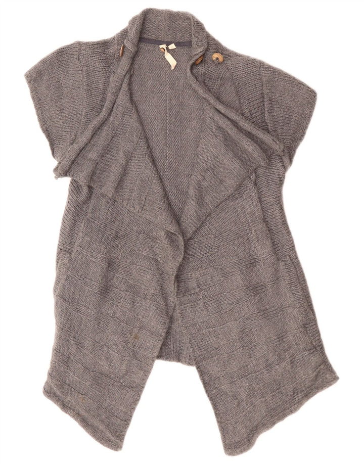 Женский открытый кардиган с короткими рукавами White Stuff, Великобритания, 10, маленький, серый, шерстяной