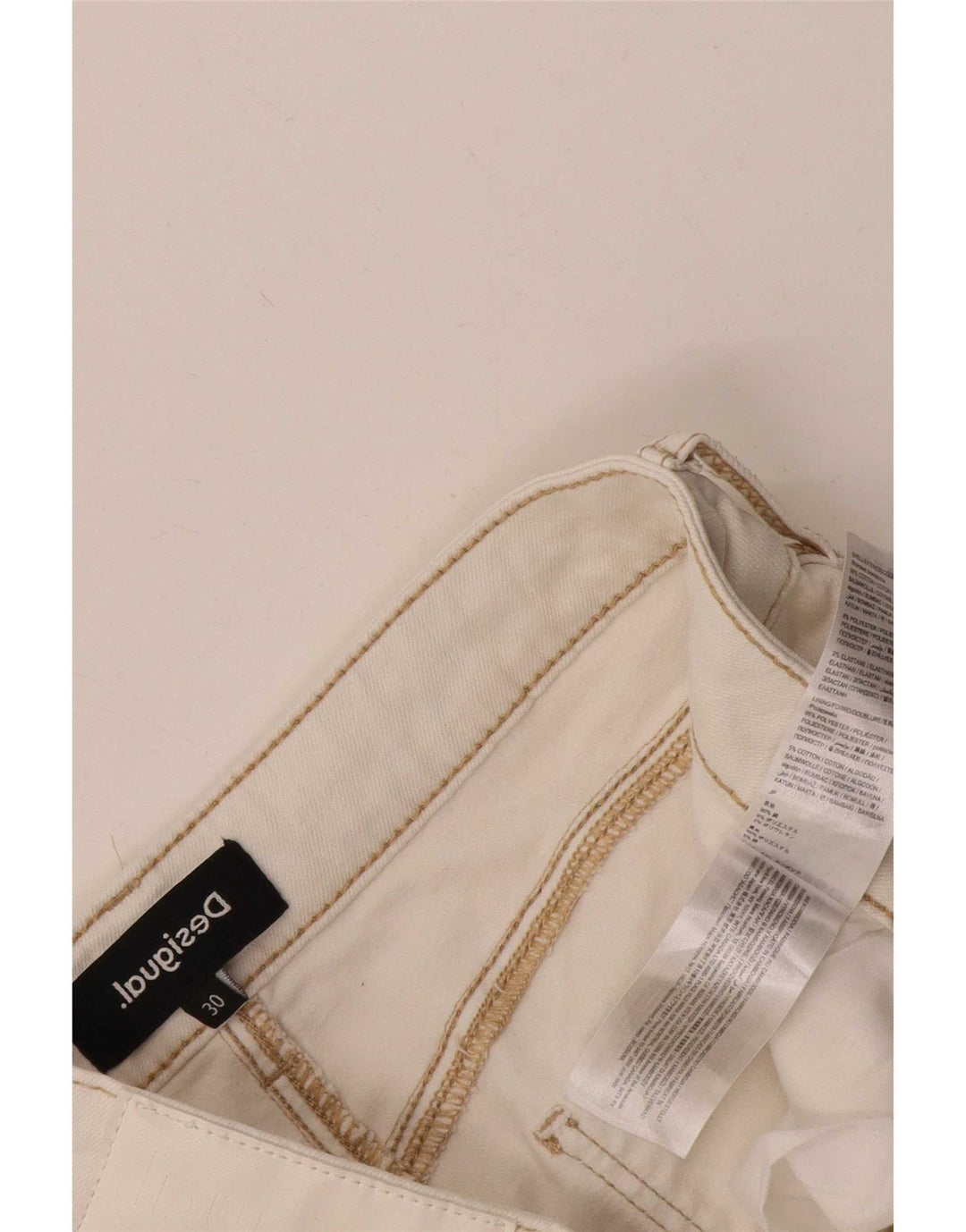 Женские укороченные джинсы Desigual W30 L25, белый хлопок