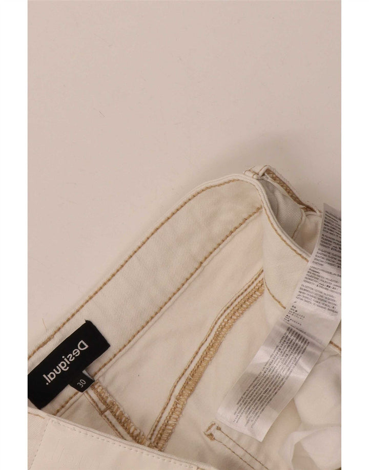 Женские укороченные джинсы Desigual W30 L25, белый хлопок