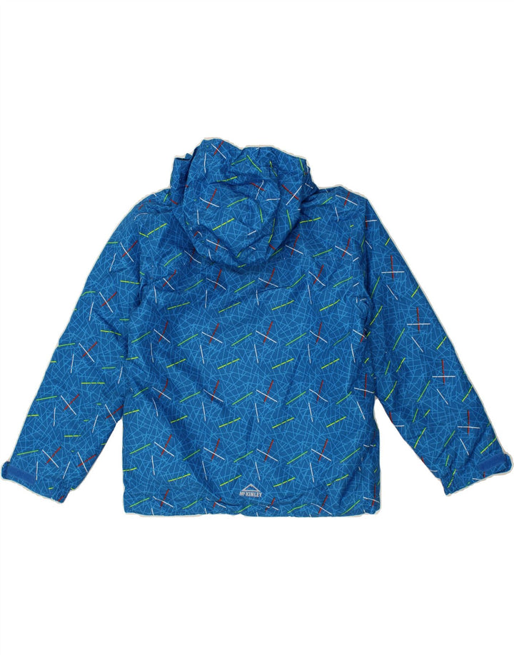 MCKINLEY Boys Abstract Pattern Hooded Windbreaker Jacket 9-10 Years Blue Vintage McKinley and Second-Hand McKinley from Messina Hembry 