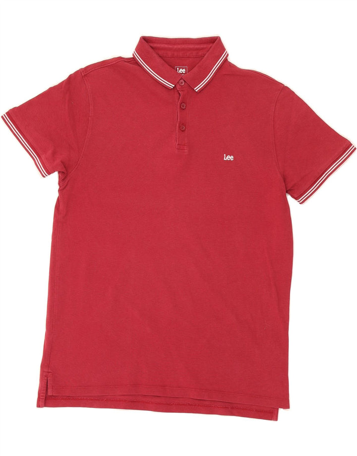 LEE Mens Polo Shirt Large Red Cotton Vintage Lee and Second-Hand Lee from Messina Hembry 