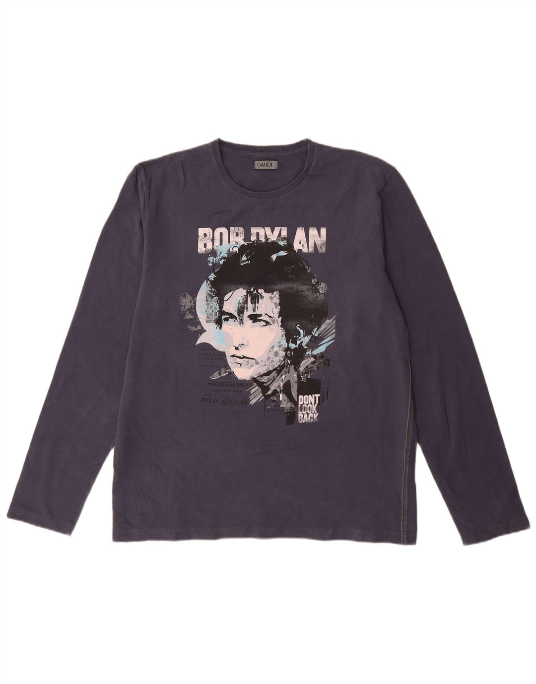 Мужской топ с рисунком Gaudi с длинным рукавом 2XL, темно-синий, хлопок