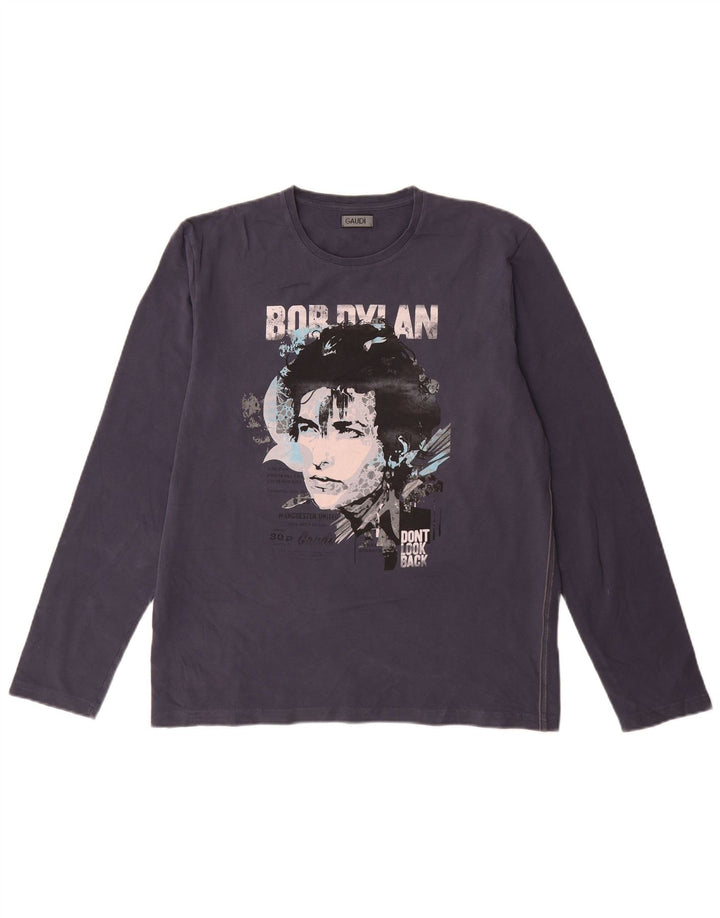 Мужской топ с рисунком Gaudi с длинным рукавом 2XL, темно-синий, хлопок