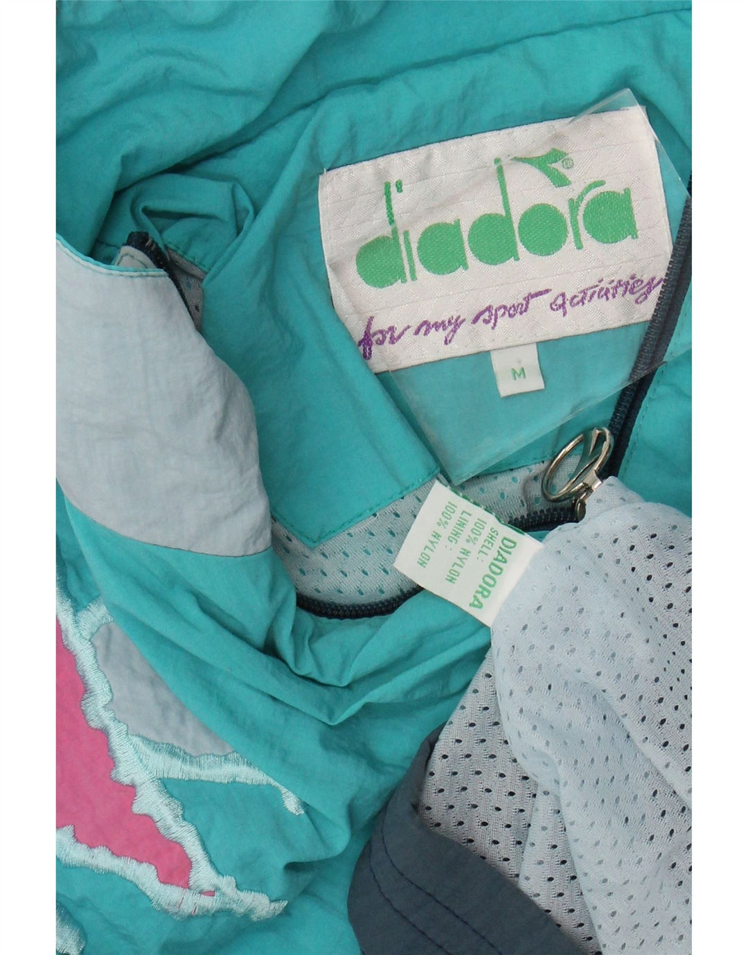 DIADORA Мужской спортивный костюм свободного покроя, верхняя куртка, средний синий, нейлон с цветными блоками