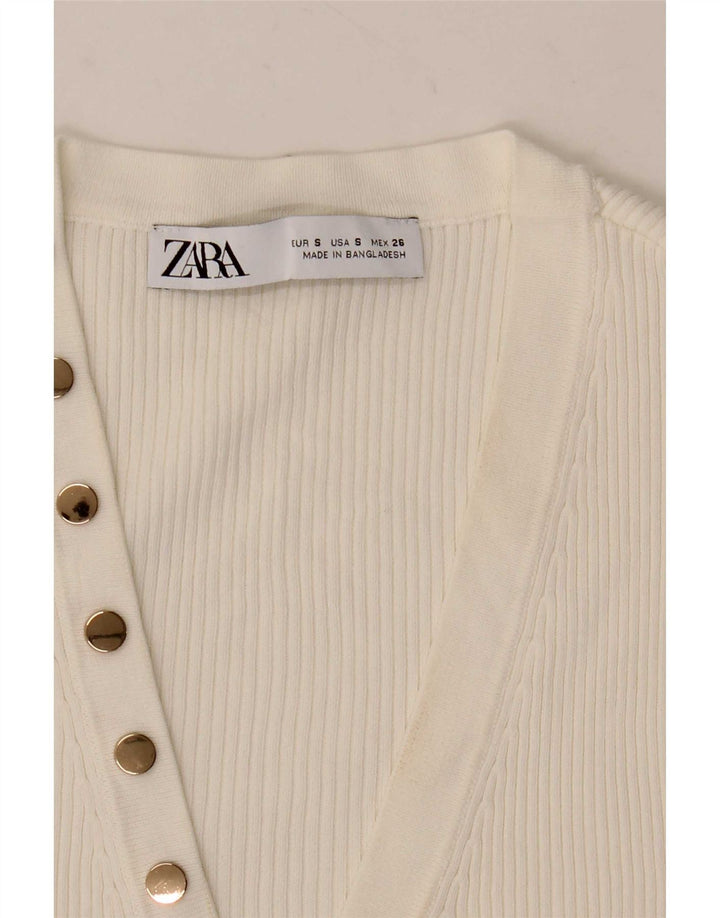 Женский укороченный топ без рукавов Zara UK 10, маленький белый