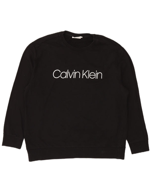 Мужской свитшот с рисунком Calvin Klein 4XL, черный хлопок