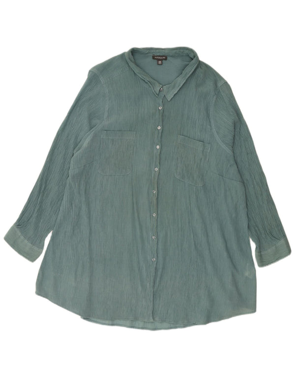 Женская рубашка Marks & Spencer Autograph UK 26 5XL зеленая вискоза
