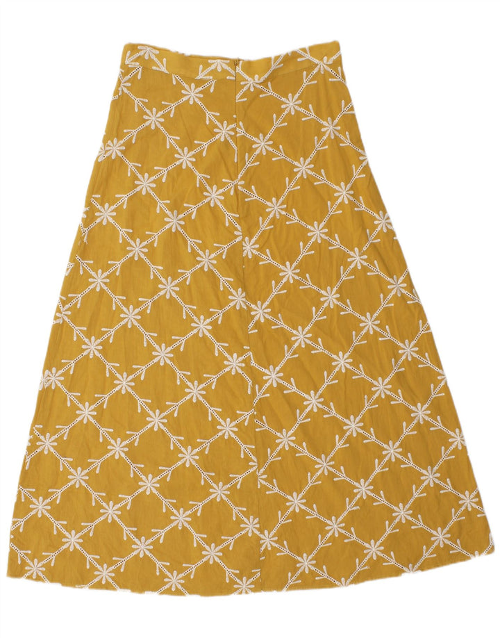 Женская юбка-трапеция Zara Medium W28 Желтая с цветочным принтом