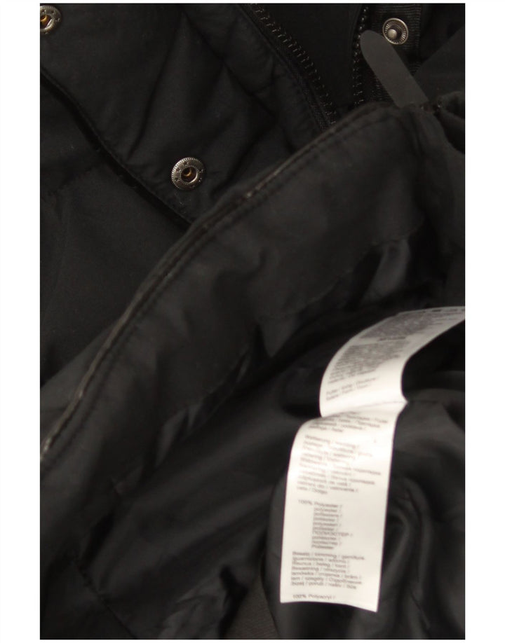 Alpenblitz Женское стеганое пальто с капюшоном UK 22 2XL Черный полиэстер
